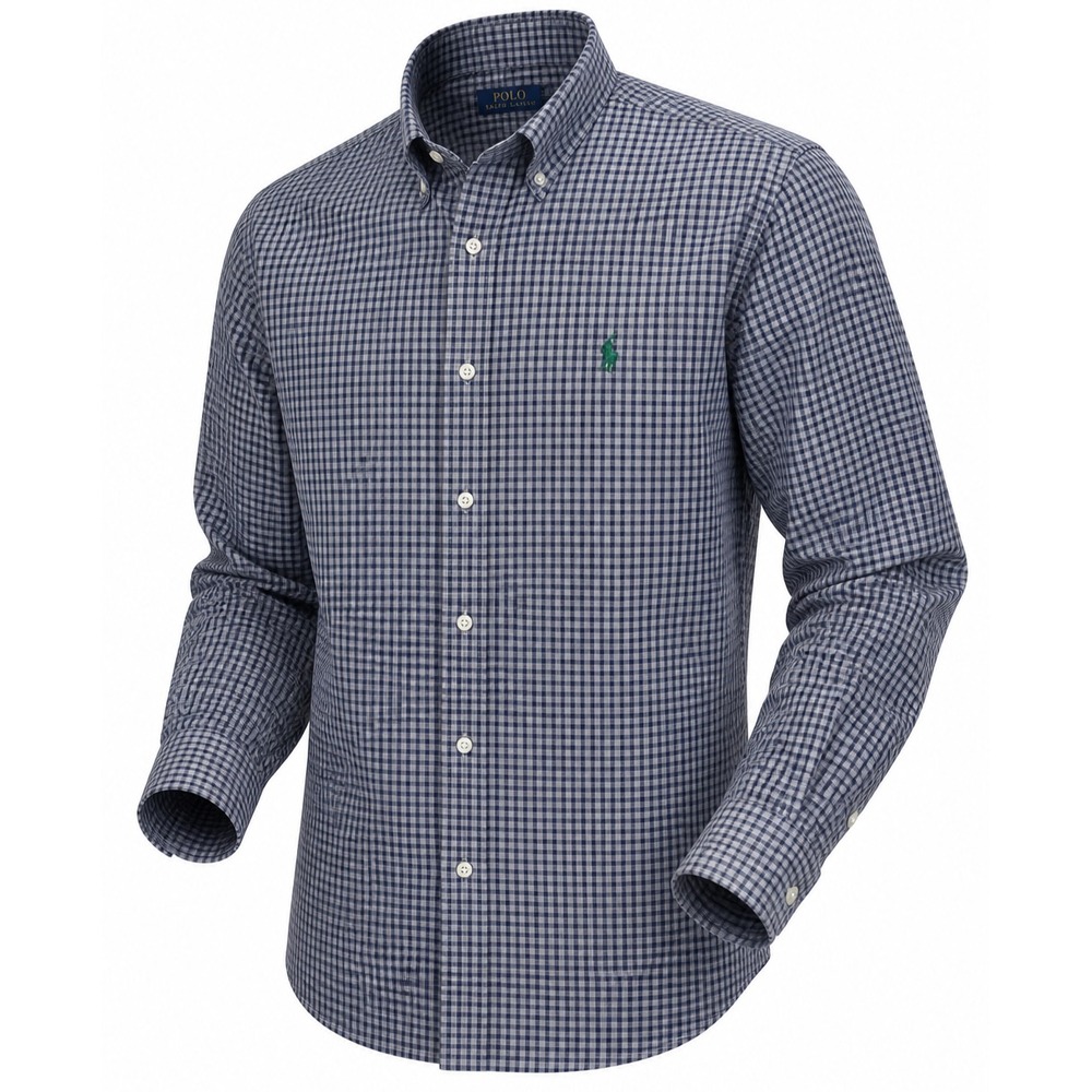 Polo Ralph Lauren Shirt Mens 2XB Plaid Green Purple L/S Green Pony